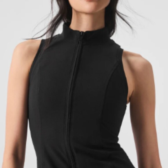 Alo Yoga Alosoft Carefree 1/2 Zip Dress Black - Picture 2 of 7